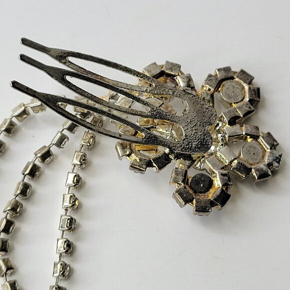 3 Row Crystal Teardrop Headpiece - Picture 9 of 11